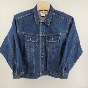 Wrangler Rugged Wear Denim Jacket XXL Blue Cotton Trucker Style